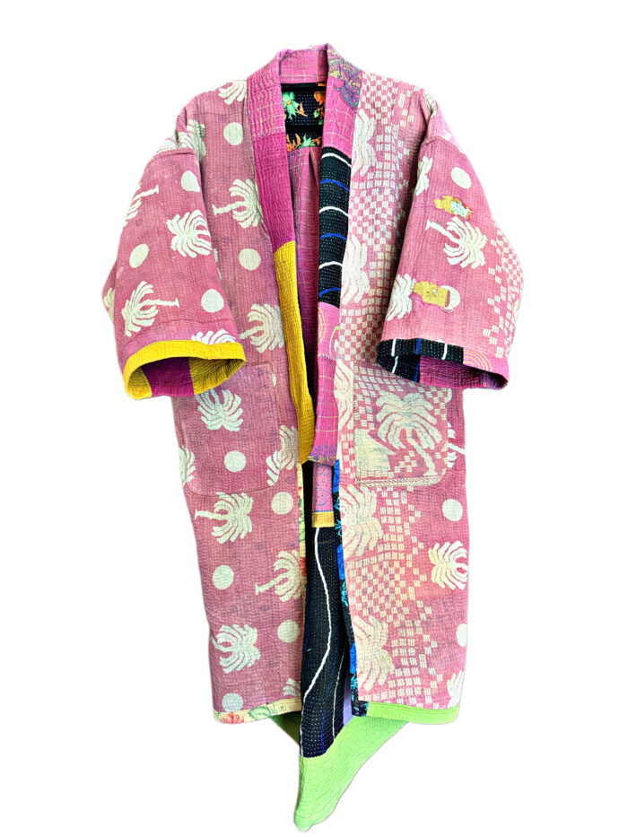 Kantha Japón Kimiono - Imagen 3