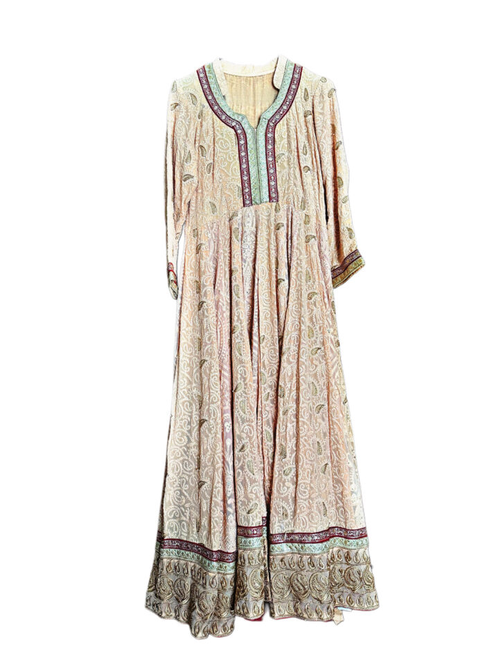 Vintage Anarkali Dress Indian Sand