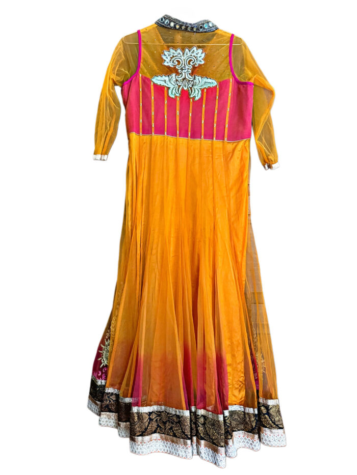 Vintage Anarkali Dress Orange - Imagen 2