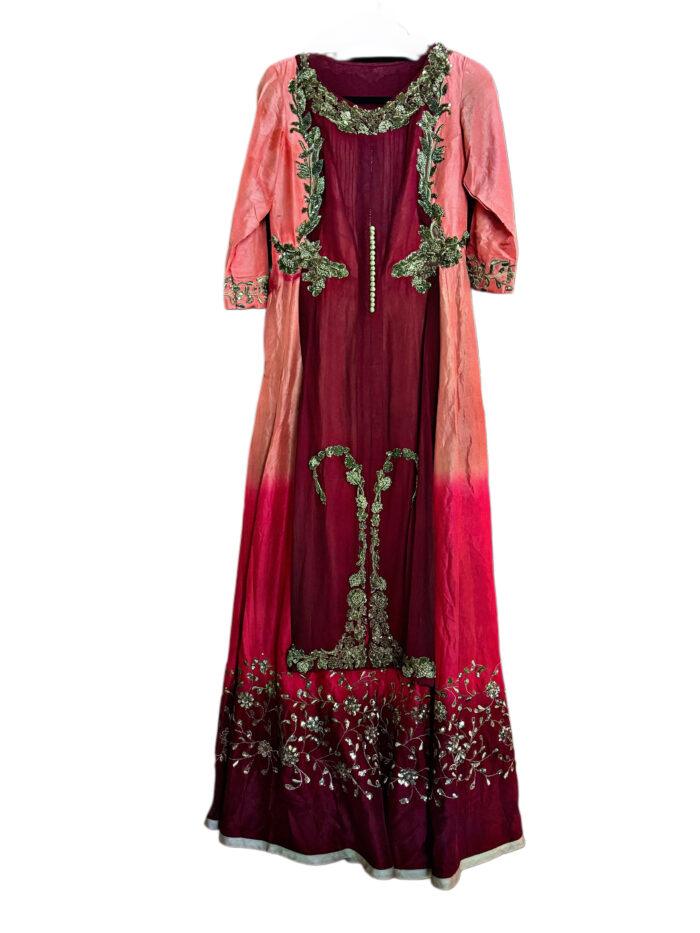 Vintage Anarkali Dress Coral