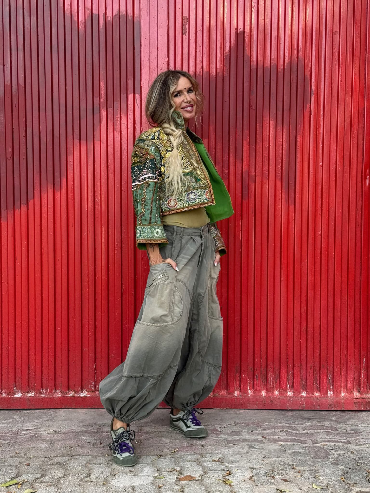 Old Zardozi Treasure Jacket Green Light - Imagen 9
