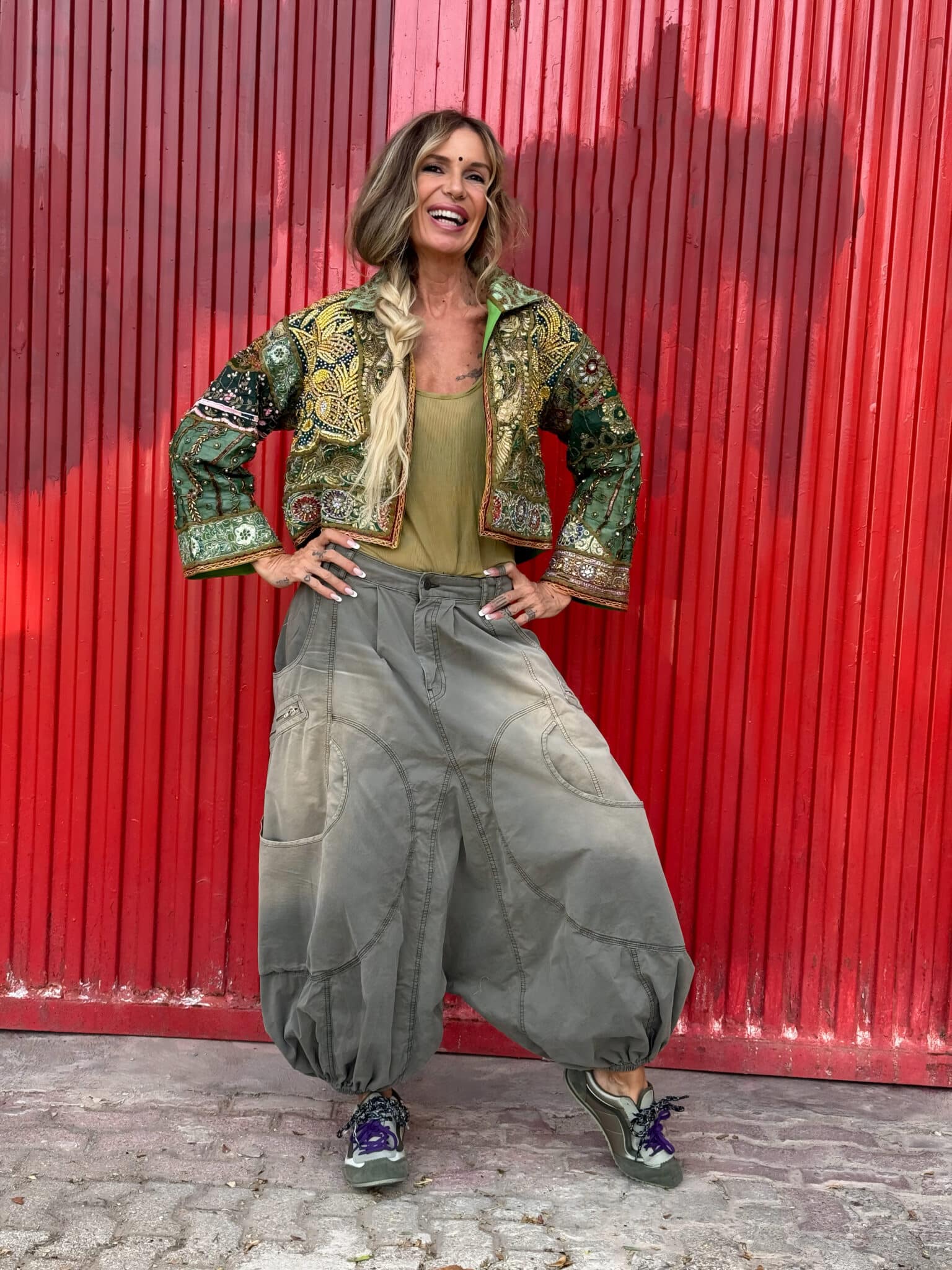 Old Zardozi Treasure Jacket Green Light - Imagen 3