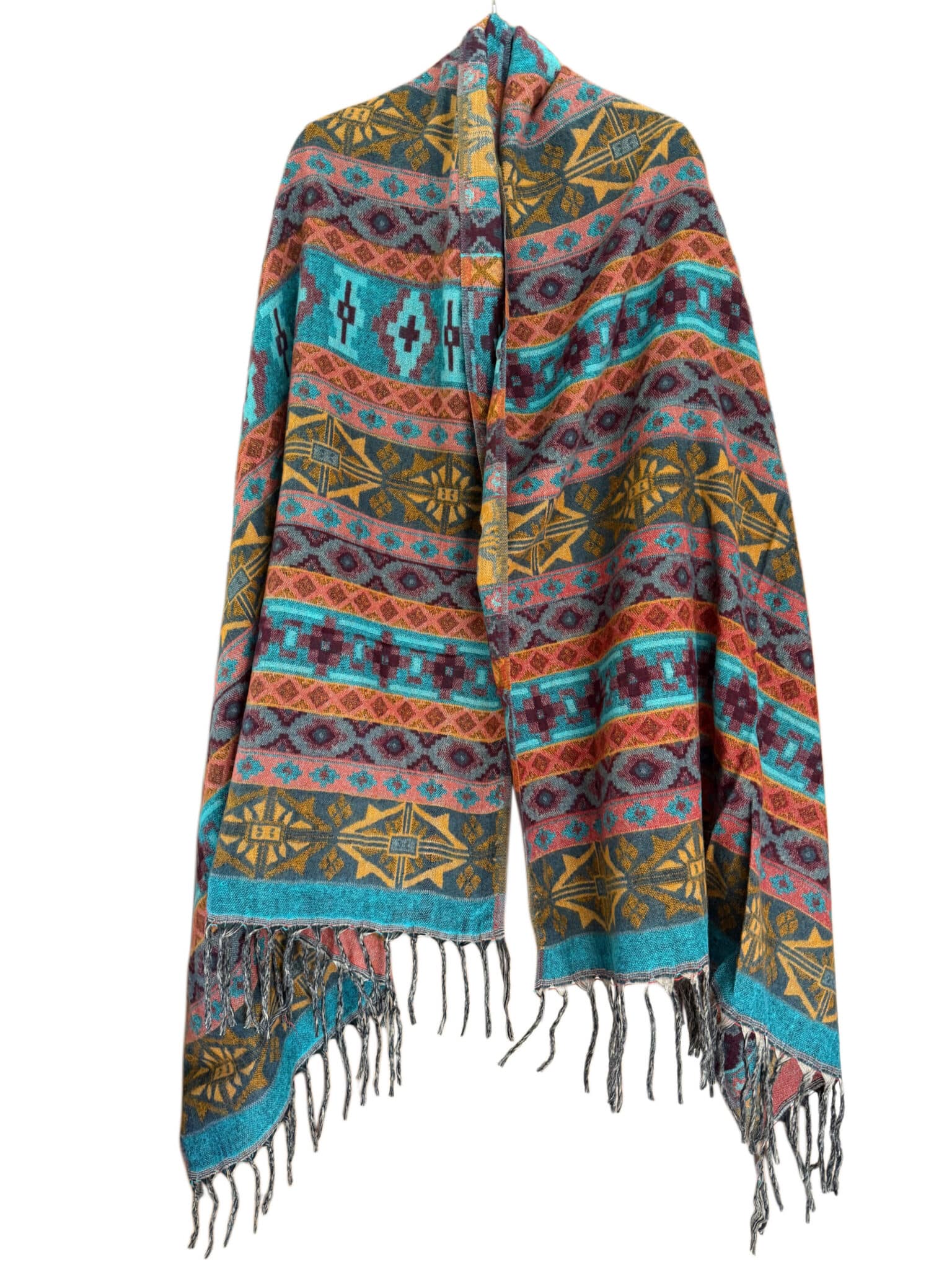Tibetan Reversible Wool Shawl - Imagen 3